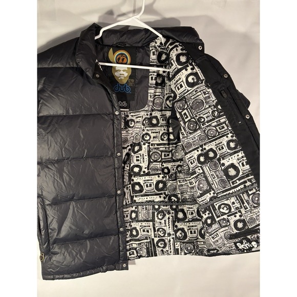 dub 68 Remix Series Other - Vtg "Dub 68 Remix Series" Black Short Sleeve Rapper Puffer Jacket Men's L Y2k
